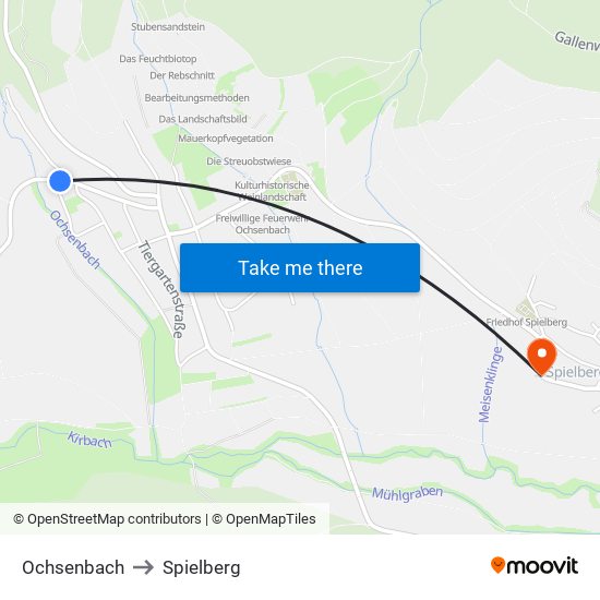 Ochsenbach to Spielberg map