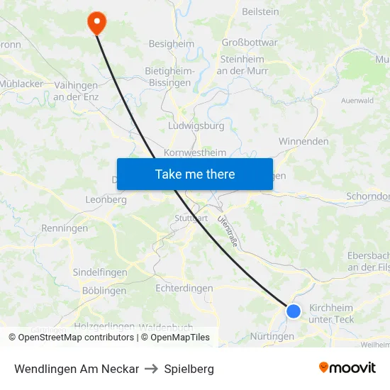 Wendlingen Am Neckar to Spielberg map