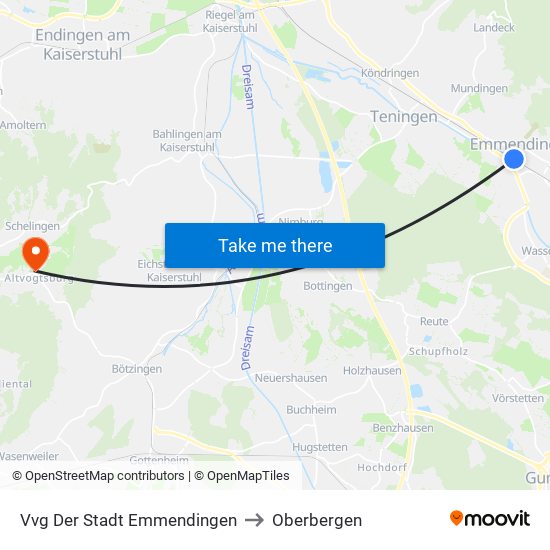 Vvg Der Stadt Emmendingen to Oberbergen map