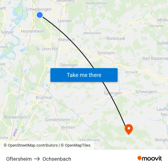 Oftersheim to Ochsenbach map