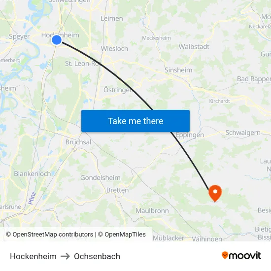 Hockenheim to Ochsenbach map