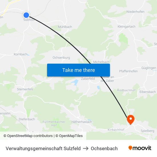 Verwaltungsgemeinschaft Sulzfeld to Ochsenbach map