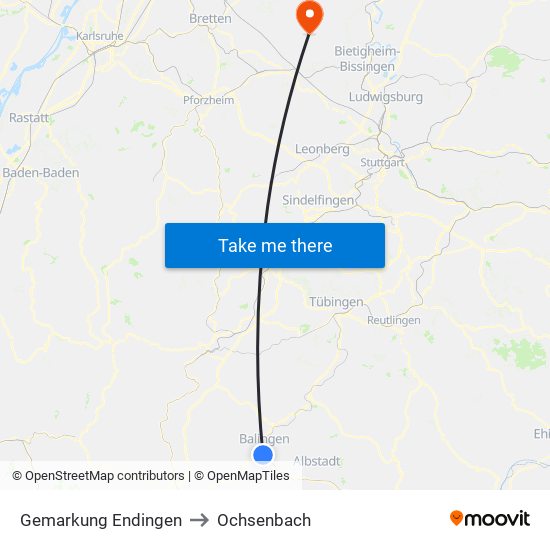 Gemarkung Endingen to Ochsenbach map