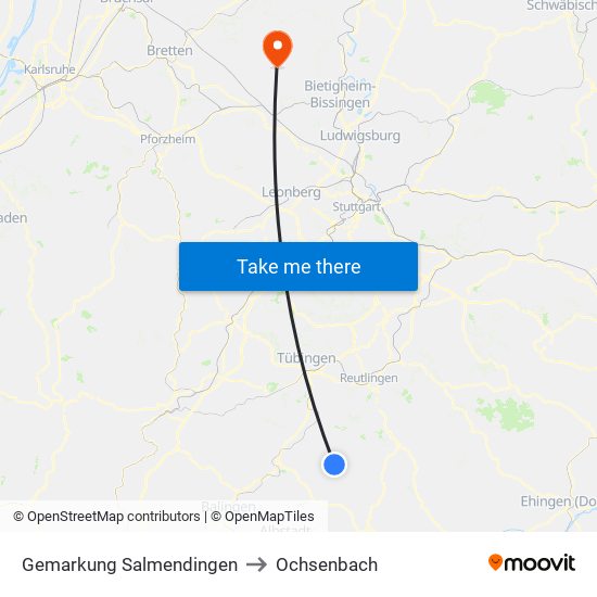 Gemarkung Salmendingen to Ochsenbach map