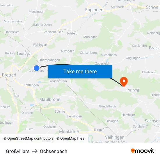 Großvillars to Ochsenbach map