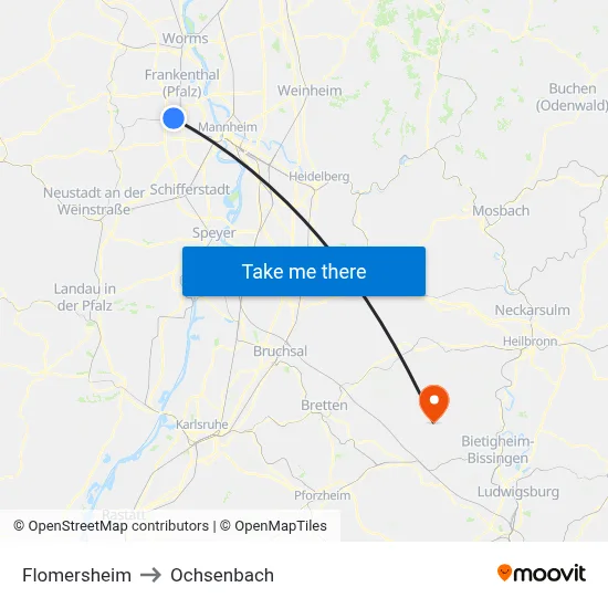 Flomersheim to Ochsenbach map