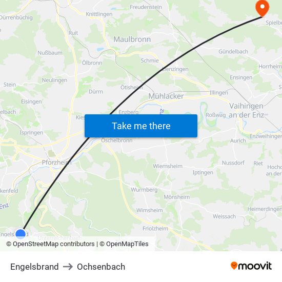 Engelsbrand to Ochsenbach map