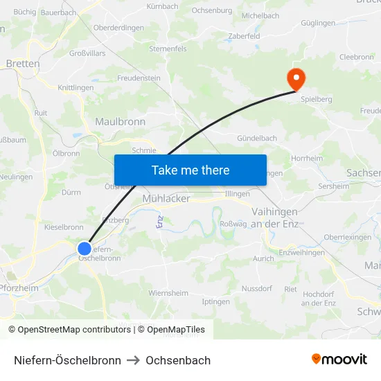 Niefern-Öschelbronn to Ochsenbach map