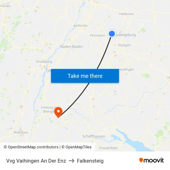 Vvg Vaihingen An Der Enz to Falkensteig map