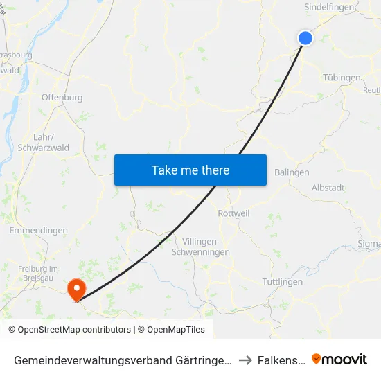 Gemeindeverwaltungsverband Gärtringen/Ehningen to Falkensteig map