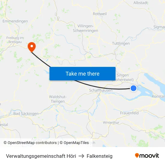 Verwaltungsgemeinschaft Höri to Falkensteig map