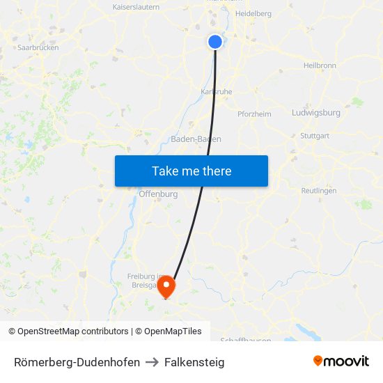 Römerberg-Dudenhofen to Falkensteig map