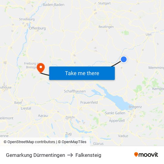 Gemarkung Dürmentingen to Falkensteig map