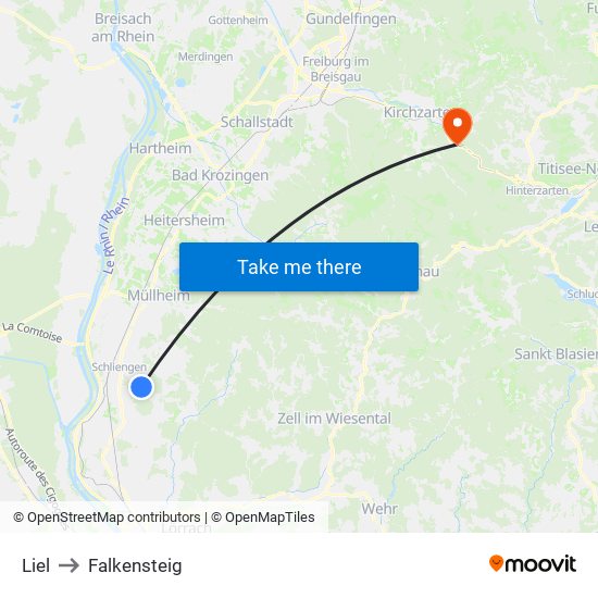 Liel to Falkensteig map