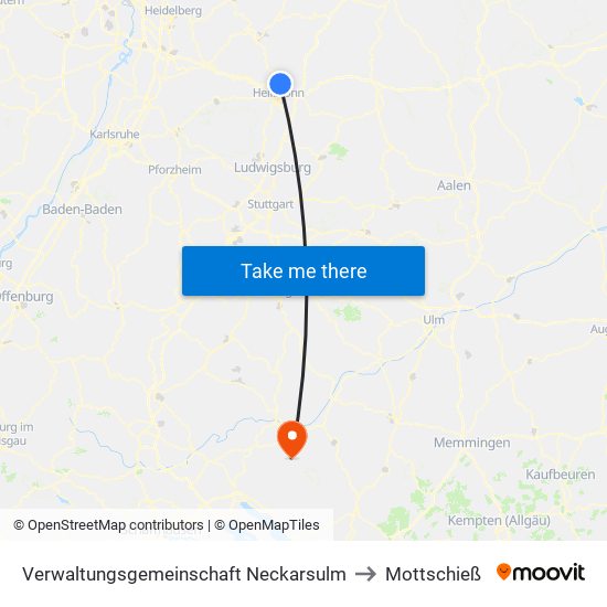 Verwaltungsgemeinschaft Neckarsulm to Mottschieß map