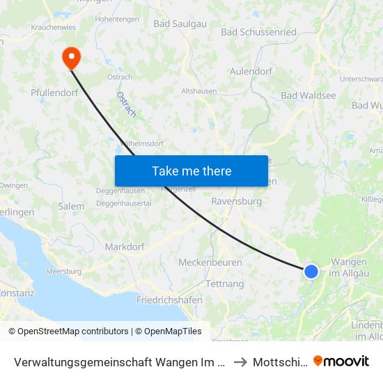 Verwaltungsgemeinschaft Wangen Im Allgäu to Mottschieß map