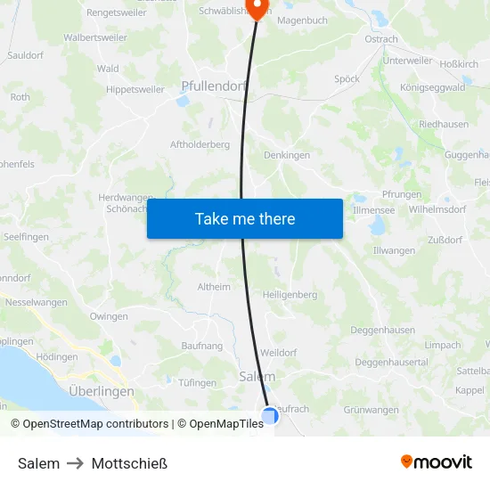 Salem to Mottschieß map