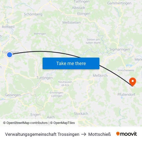 Verwaltungsgemeinschaft Trossingen to Mottschieß map