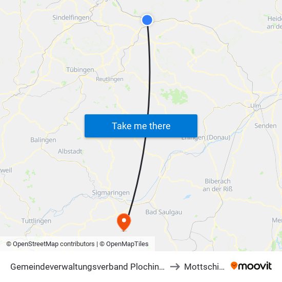 Gemeindeverwaltungsverband Plochingen to Mottschieß map