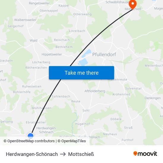 Herdwangen-Schönach to Mottschieß map