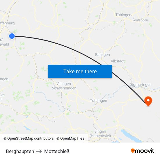 Berghaupten to Mottschieß map