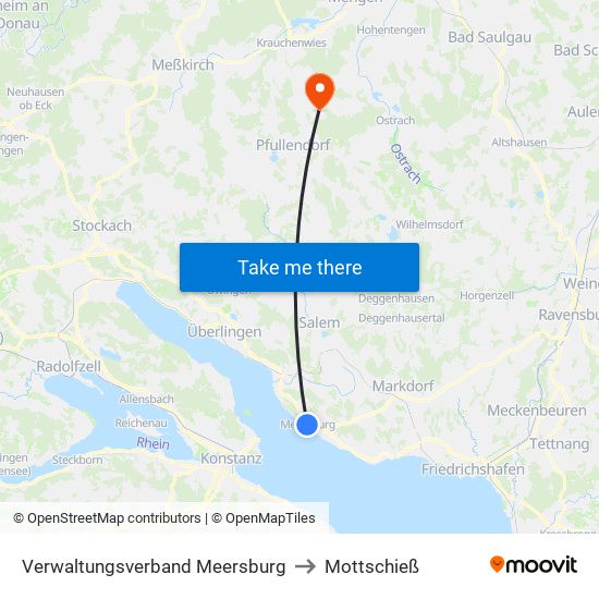 Verwaltungsverband Meersburg to Mottschieß map