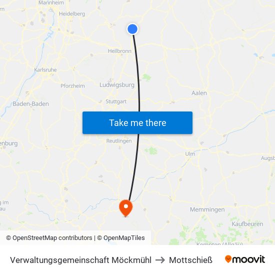 Verwaltungsgemeinschaft Möckmühl to Mottschieß map