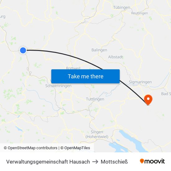Verwaltungsgemeinschaft Hausach to Mottschieß map