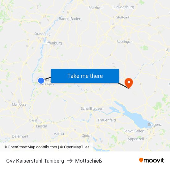 Gvv Kaiserstuhl-Tuniberg to Mottschieß map