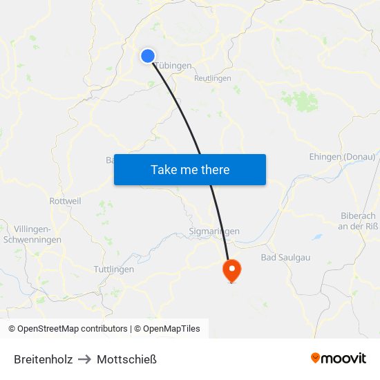 Breitenholz to Mottschieß map