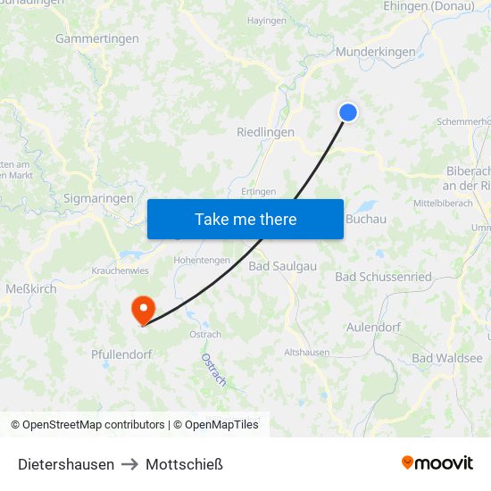 Dietershausen to Mottschieß map