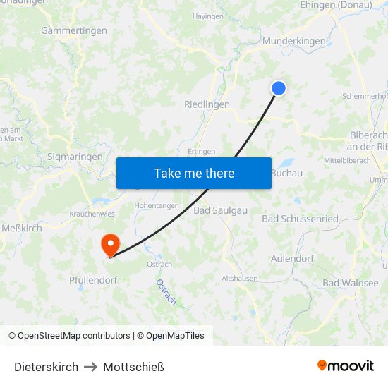 Dieterskirch to Mottschieß map