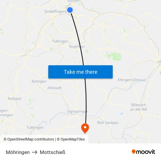 Möhringen to Mottschieß map