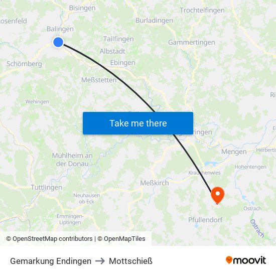 Gemarkung Endingen to Mottschieß map