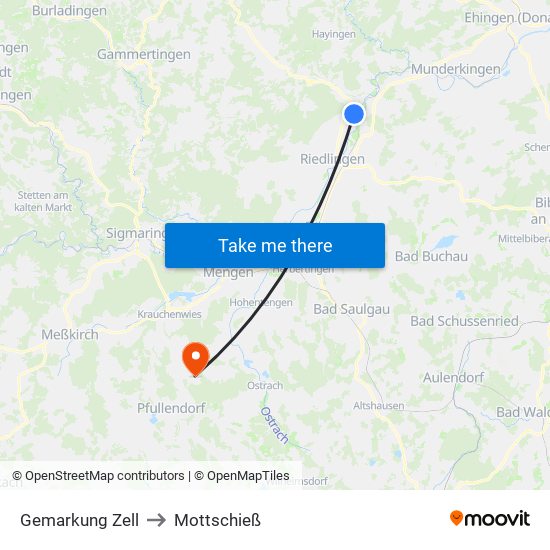 Gemarkung Zell to Mottschieß map