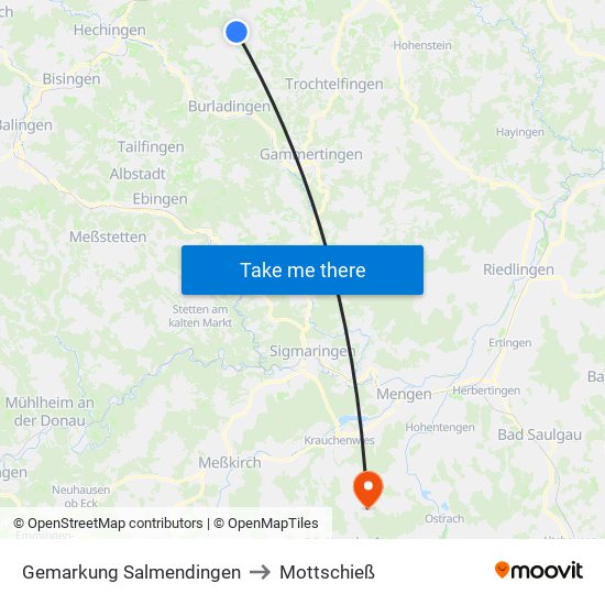 Gemarkung Salmendingen to Mottschieß map