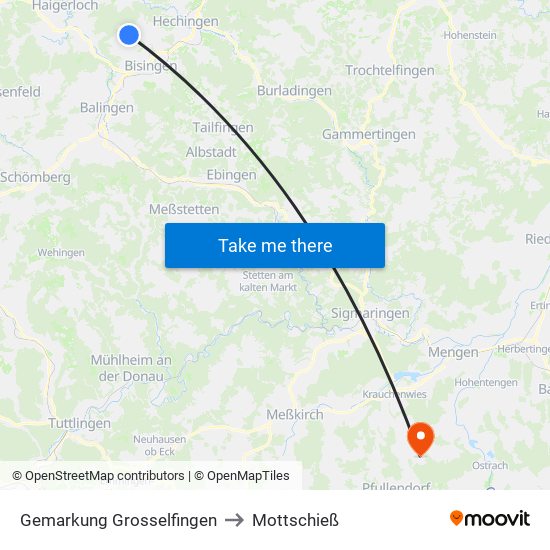 Gemarkung Grosselfingen to Mottschieß map