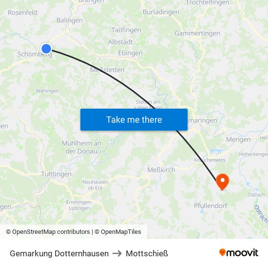 Gemarkung Dotternhausen to Mottschieß map