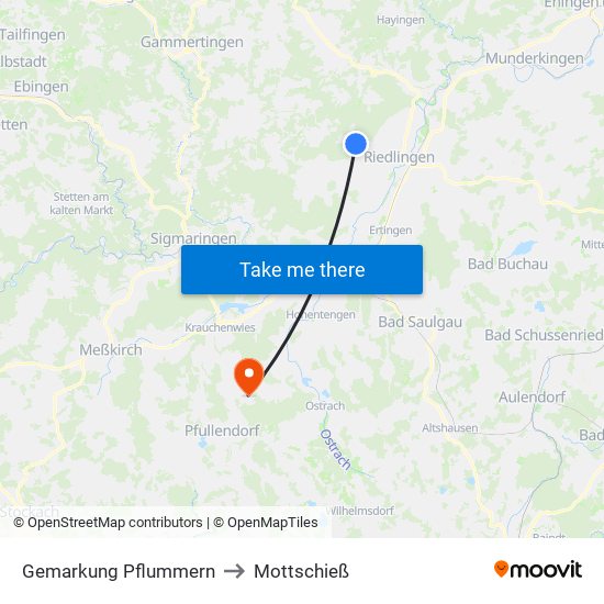 Gemarkung Pflummern to Mottschieß map