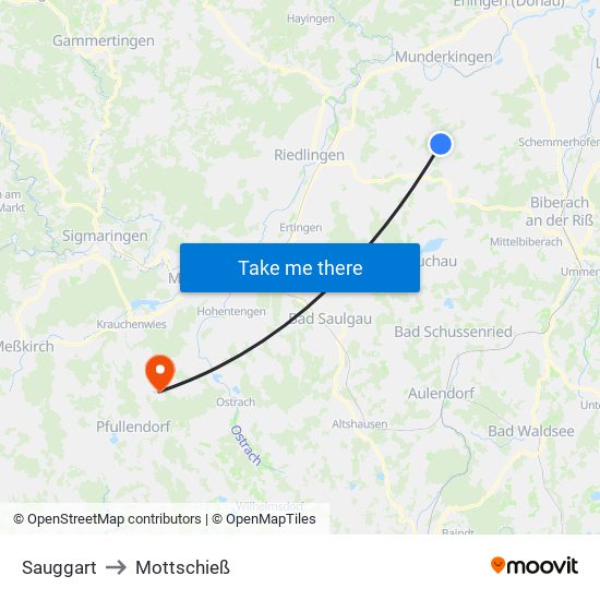 Sauggart to Mottschieß map