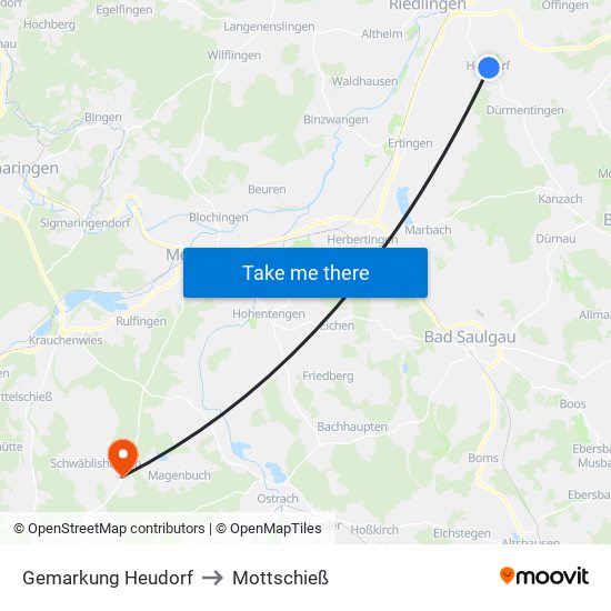 Gemarkung Heudorf to Mottschieß map
