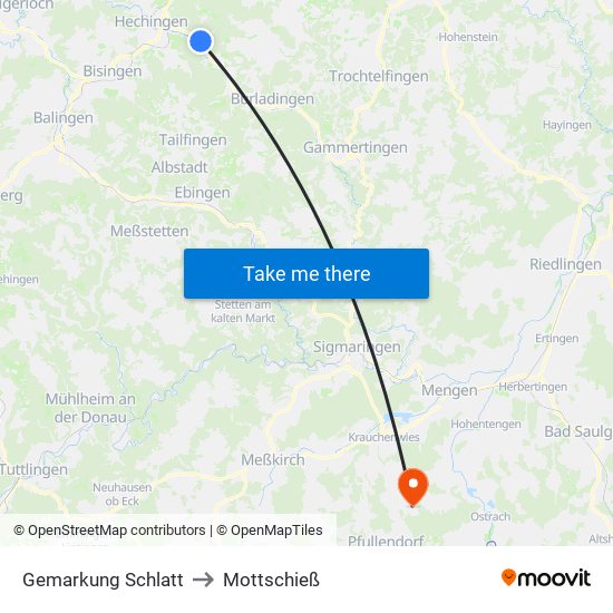 Gemarkung Schlatt to Mottschieß map