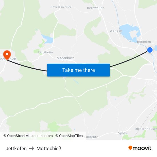 Jettkofen to Mottschieß map