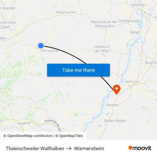 Thaleischweiler-Wallhalben to Würmersheim map