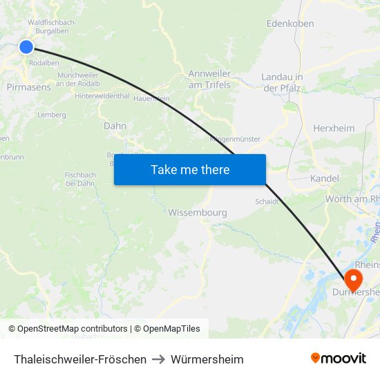 Thaleischweiler-Fröschen to Würmersheim map