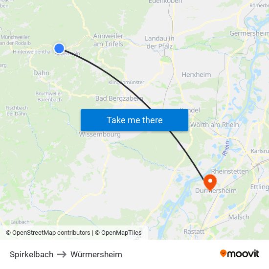 Spirkelbach to Würmersheim map