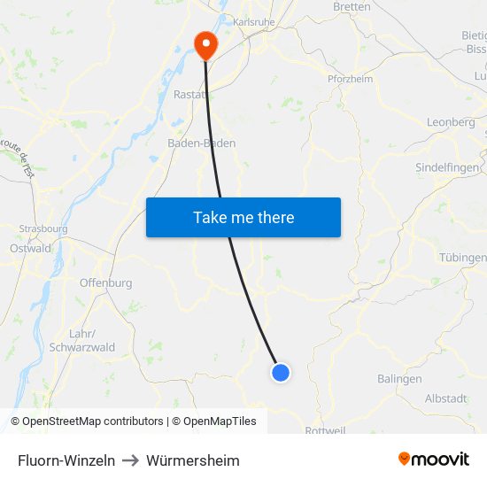 Fluorn-Winzeln to Würmersheim map