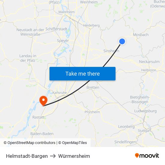 Helmstadt-Bargen to Würmersheim map