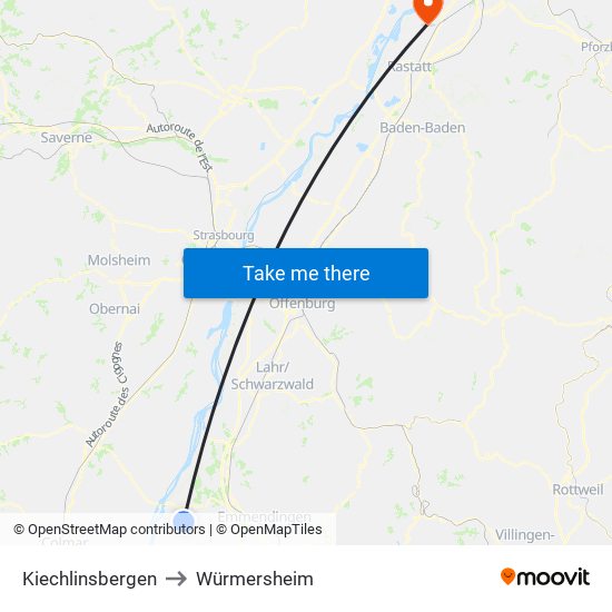 Kiechlinsbergen to Würmersheim map