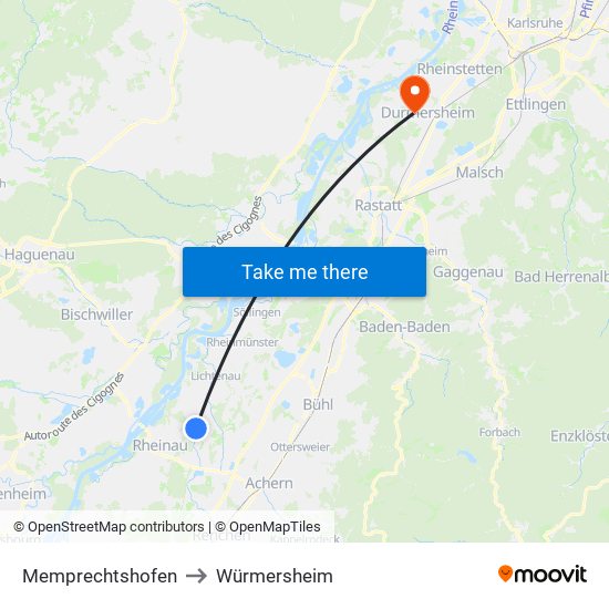 Memprechtshofen to Würmersheim map